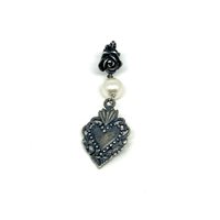 Einzelner Ohrring Madame Black Dame in Silber Perla MB PERLA CUORE - MB PERLA CUORE